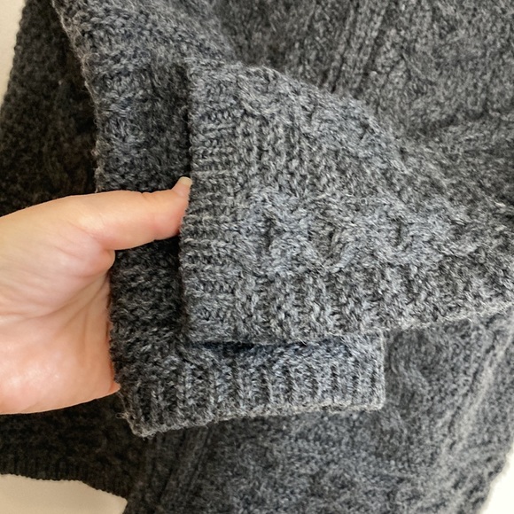 Blarney Woolen Mills Sweater Womens Small Gray Merino Wool Long Hooded Cardigan - Picture 11 of 15